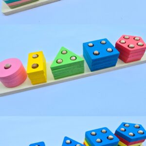 Tabela Edukative me Figura Gjeometrike & Ngjyra (3 sete te ndryshme)