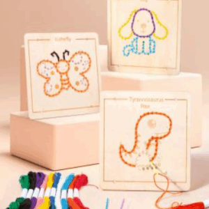 Set kreativ qepjeje në dru për fëmijë “Wooden Embroidery”