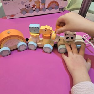 Treni i Kafshëve (Lodër Druri me Formë & Ngjyra)