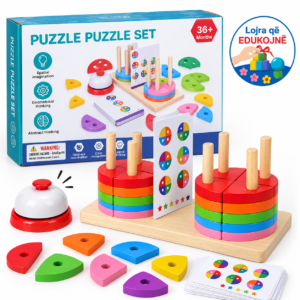 Puzzle Rrethor me Ngjyra – Rendit, Përputh & Ndërto
